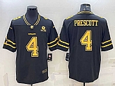 Men's Dallas Cowboys #4 Dak Prescott Black Gold Edition With 1960 Patch Limited Stitched Football Jersey,baseball caps,new era cap wholesale,wholesale hats